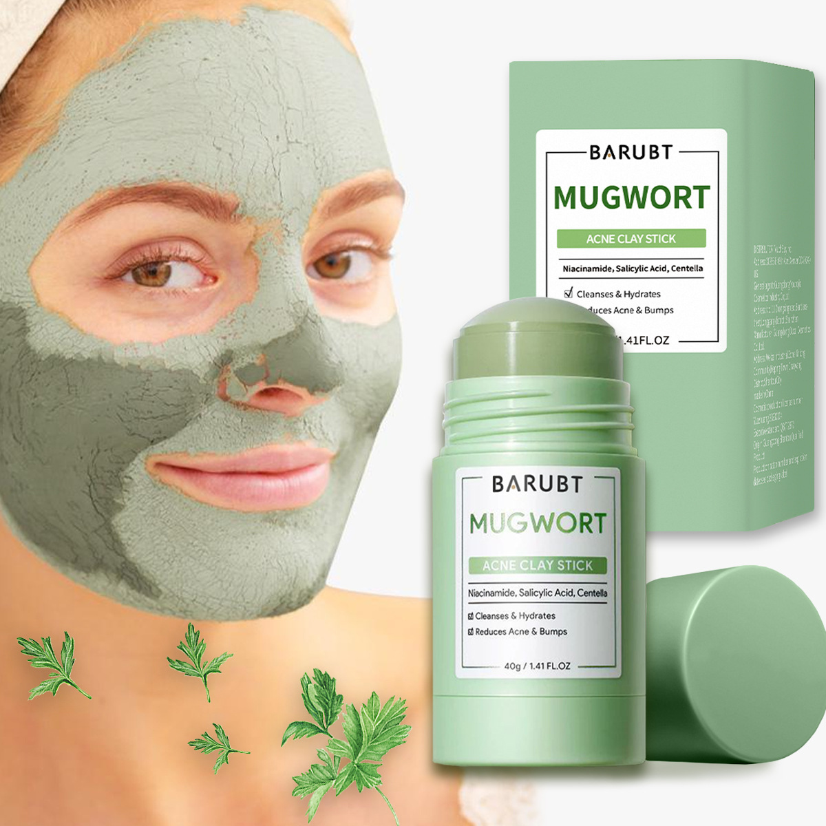 Bentonite Clay Mask - 쑥 여드름 클레이 스틱, 나이아신아마이드 살리실산