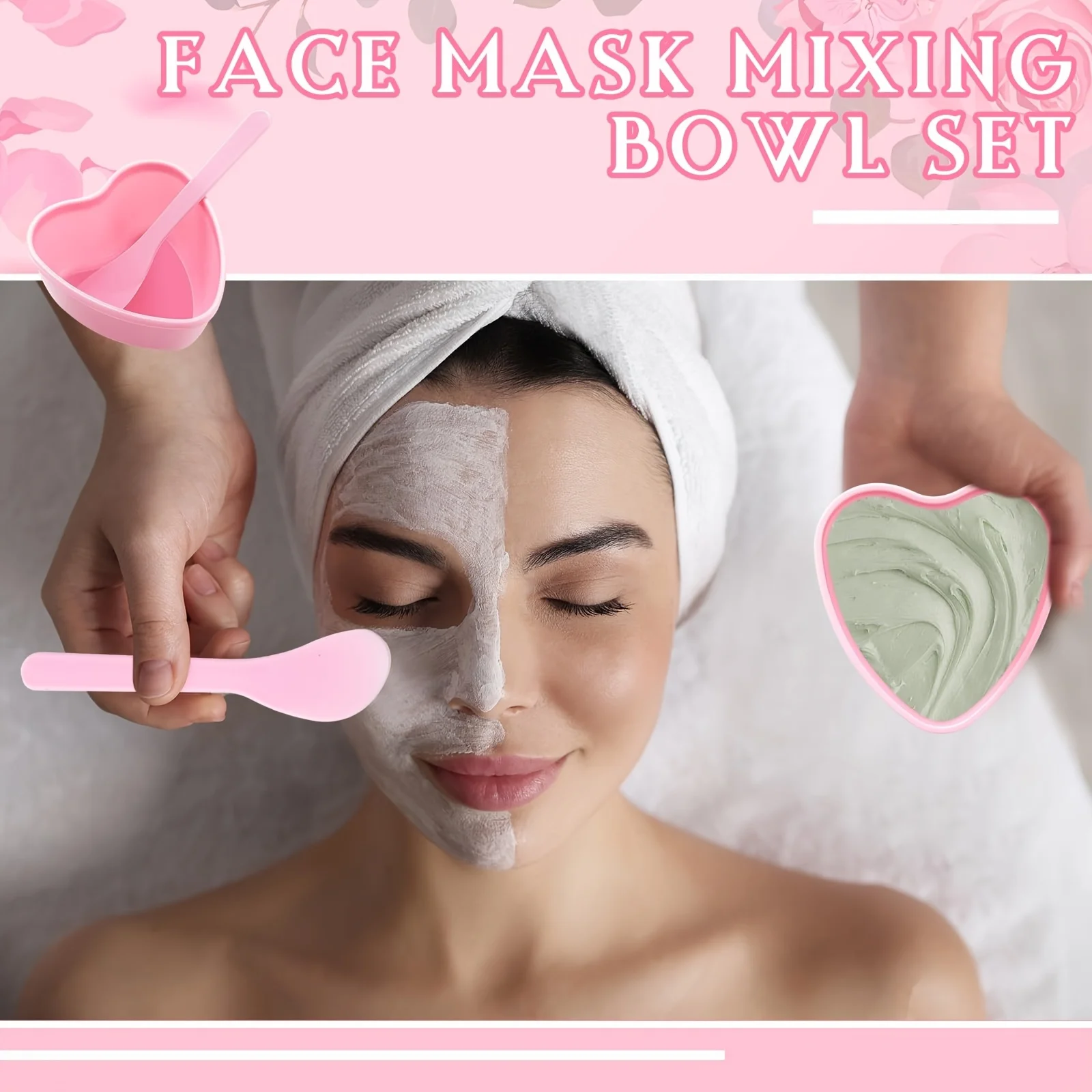 6피스 핑크 하트 모양 페이셜 마스크 믹싱 볼 스크래퍼 - Skincare Finally Found You 리뷰 및 가격