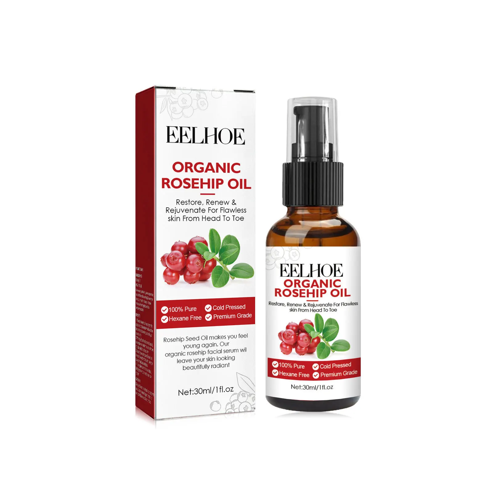 30ml 로즈힙 오일 페이셜 세럼 모이스춰 라이징 및  - Face Oil Rosehip 리뷰 및 가격