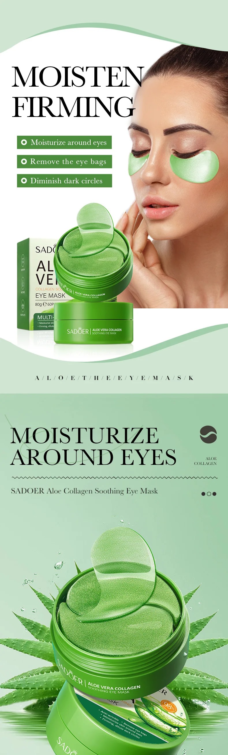 60pcs 알로에 베라 콜라겐 아이 마스크 안티 다크  - Skincare Finally Found You 리뷰 및 가격